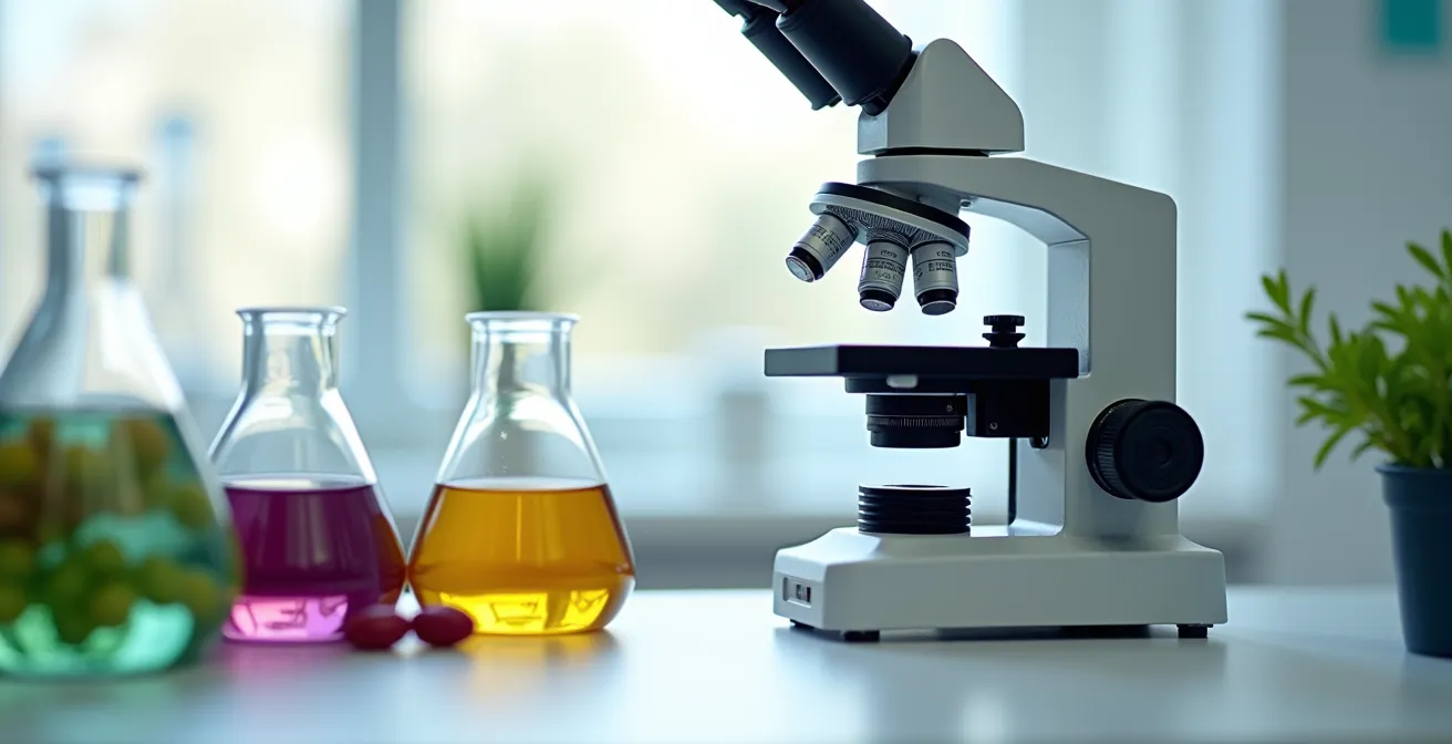 Laboratoire de recherche moderne avec équipements d'analyse pour l'étude des nutricosmétiques